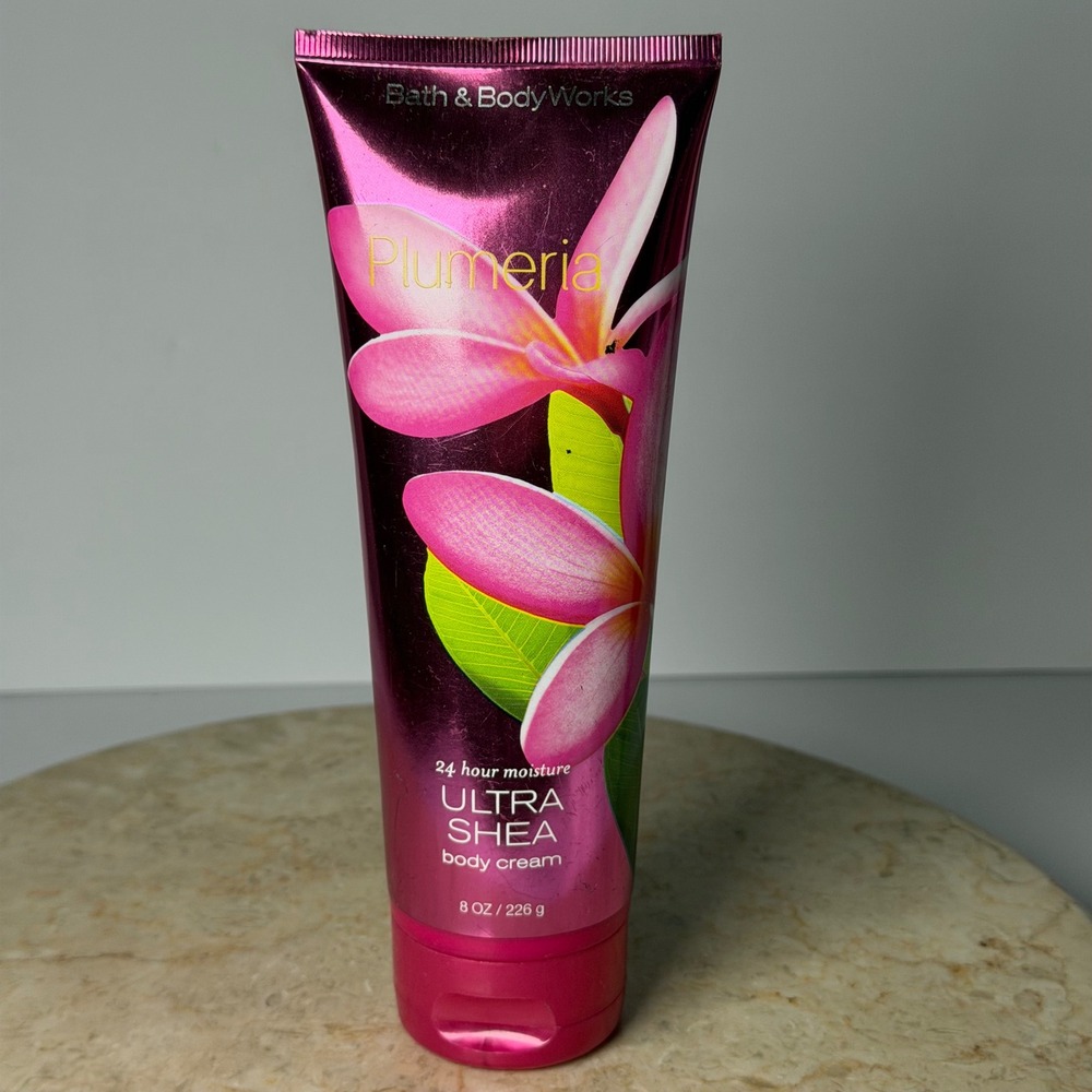 Bath & Body Works Plumeria Ultra Shea Body Cream 8oz Pink Floral Moisturizer